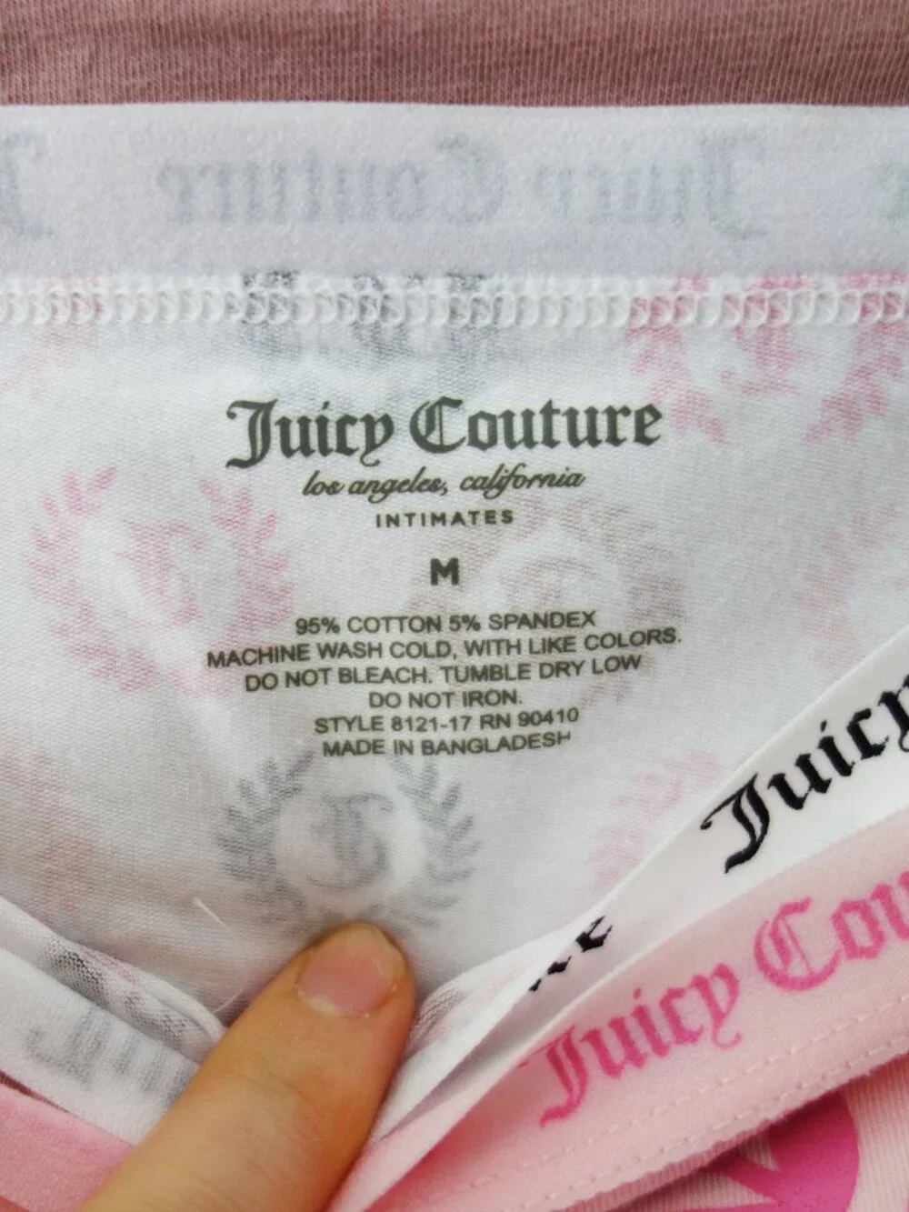 Juicy Couture 7-Pack Soft Stretchy Cotton Cheeky Panties logo (M) NWT